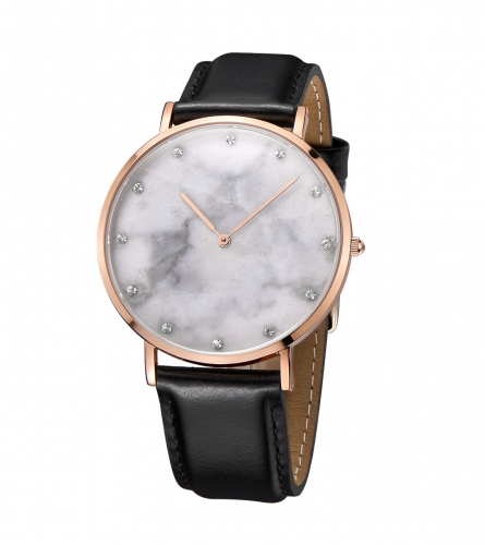 Reloj de mármol de lujo verdadero del acero inoxidable del dial (1pcs MOQ)