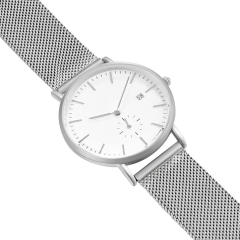 Reloj de pulsera de plata para hombres para el día de Navidad