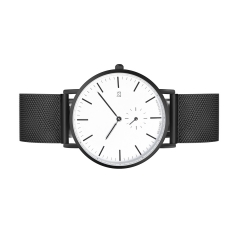 OEM reloj de diseño fábrica Negro banda de malla de los hombres reloj de pulsera