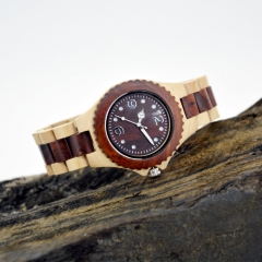 Vogue reloj de pulsera de cuarzo de madera para hombre