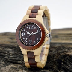 Vogue reloj de pulsera de cuarzo de madera para hombre