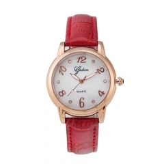 Rose Gold Casual movimiento de cuarzo suizo reloj impermeable para señora