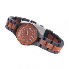 De alta calidad personalizada de negocios de madera reloj de pulsera de cuarzo