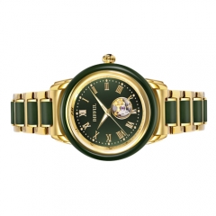 Reloj mecánico de calidad superior de encargo del jade del hombre caliente de la venta