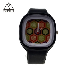 material del silicio más colores reloj cuadrado forma reloj hiha calidad venta caliente
