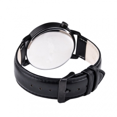 reloj negro de lujo reloj de pulsera de hombre de cuero genuino